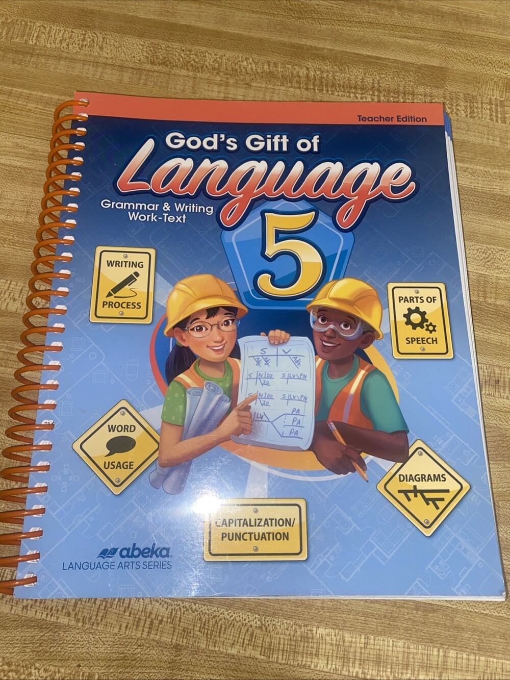Abeka God’s Gift of Language 5 Grammar & Writing Work-Text Teacher EditionSpiral